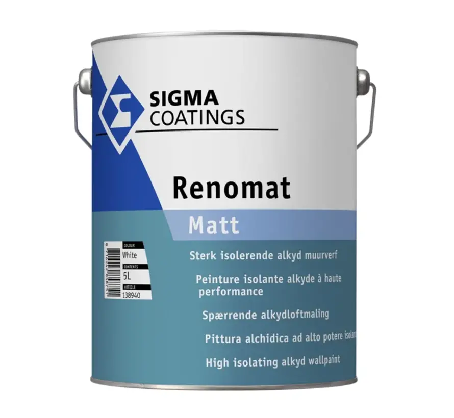 Sigma Renomat Matt | Matte Muurverf en Plafondverf - 1 LTR 