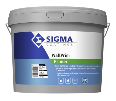 WallPrim Primer | Muurverfprimer Binnen | 10 LTR | Wit