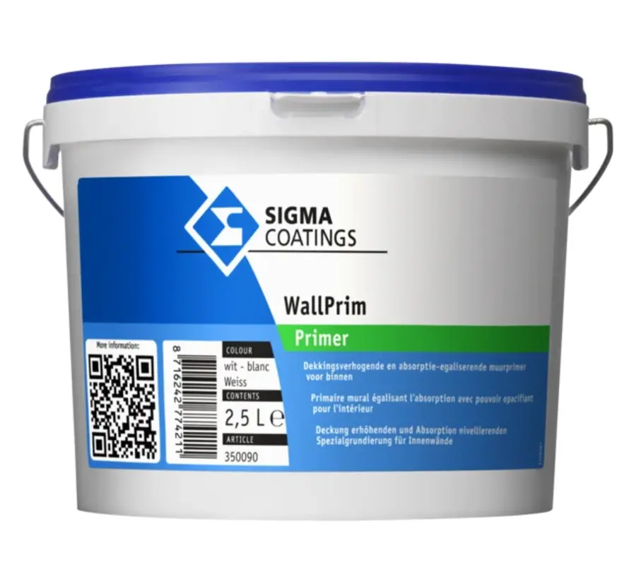 Sigma WallPrim Primer | Muurverfprimer Binnen - 2,5 LTR 