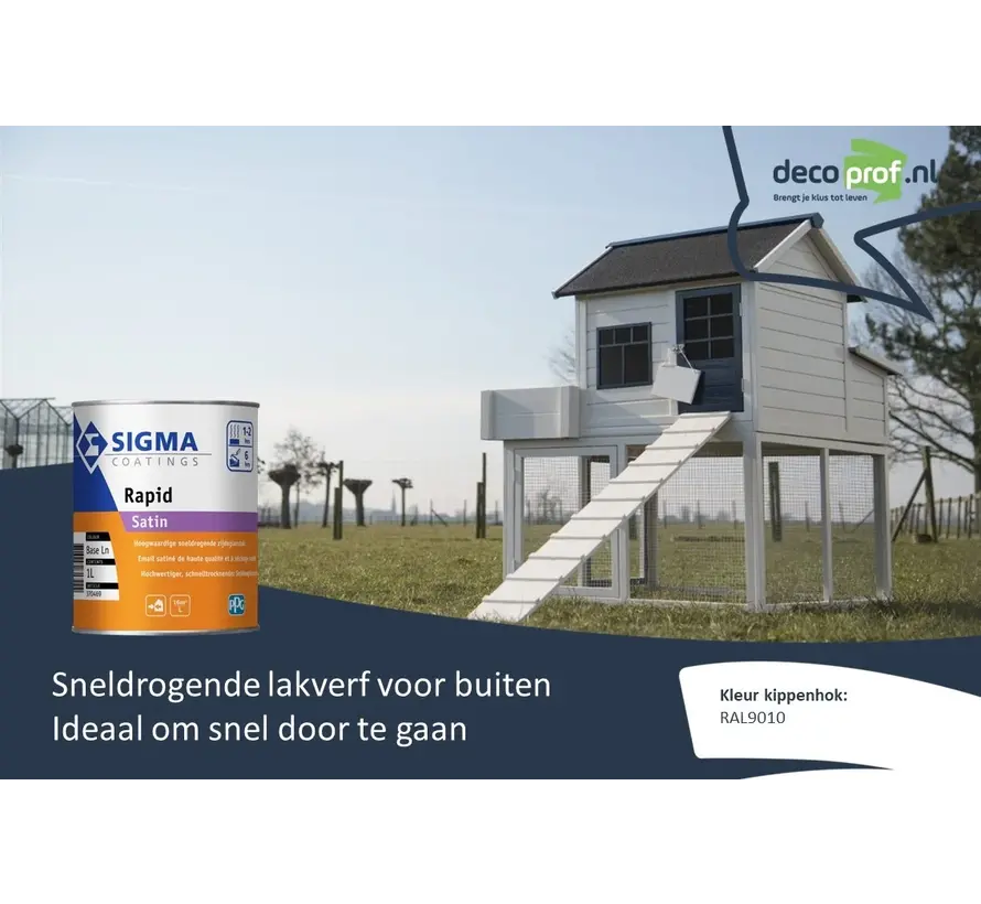 Sigma Rapid Satin | Sneldrogende Zijdeglans Lakverf Buiten - 1 LTR 