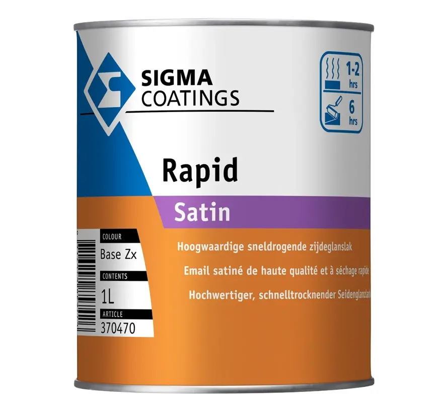 Sigma Rapid Satin | Sneldrogende Zijdeglans Lakverf Buiten - 1 LTR 
