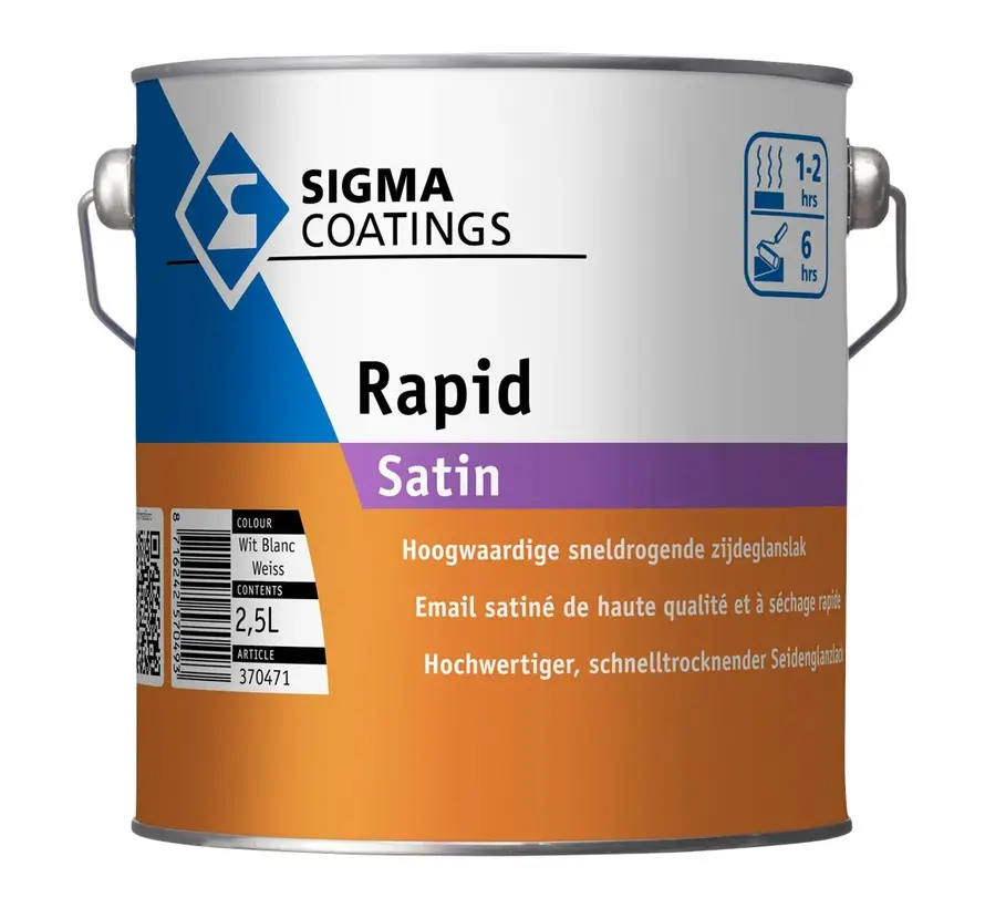 Sigma Rapid Satin | Sneldrogende Zijdeglans Lakverf Buiten - 1 LTR 