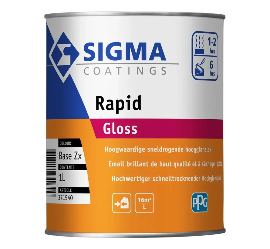 Sigma Rapid Gloss | Sneldrogende Hoogglans Lakverf Buiten - 1 LTR 