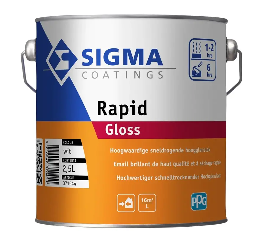 Sigma Rapid Gloss | Sneldrogende Hoogglans Lakverf Buiten - 1 LTR 