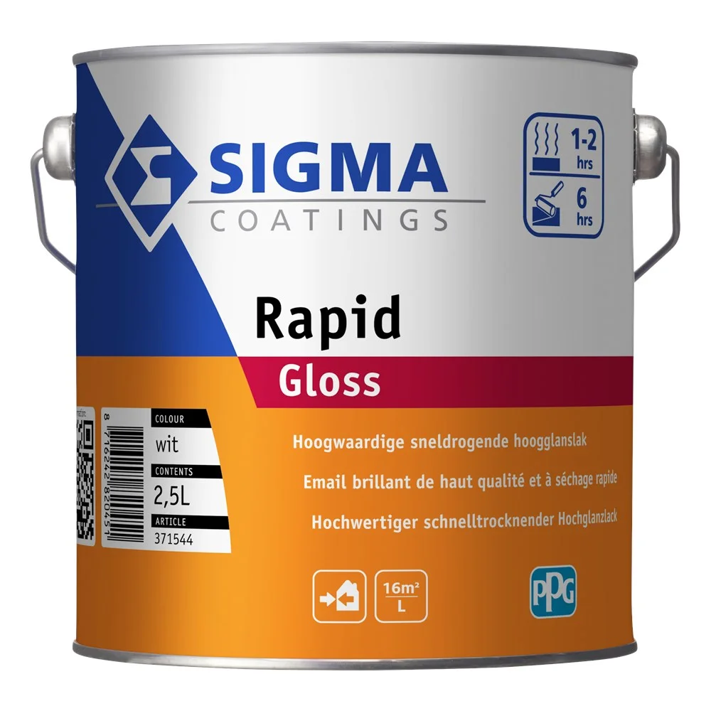 Rapid Gloss | Sneldrogende Hoogglans Lakverf Buiten | 2,5 LTR | Kleur