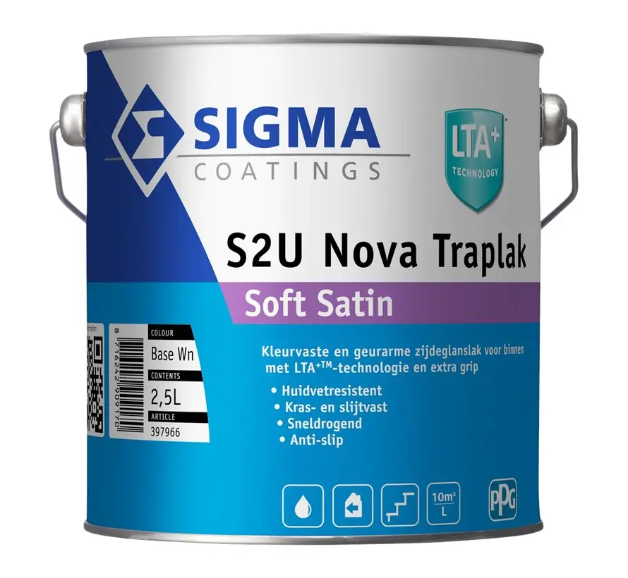 Sigma S2U Nova Traplak Soft Satin | Zijdeglans Anti-slip Trapverf - 500 ML 