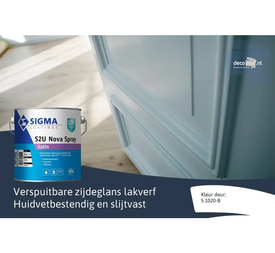 Sigma S2U Nova Spray Satin | Verspuitbare Zijdeglans Lakverf Binnen - 2,5 LTR 