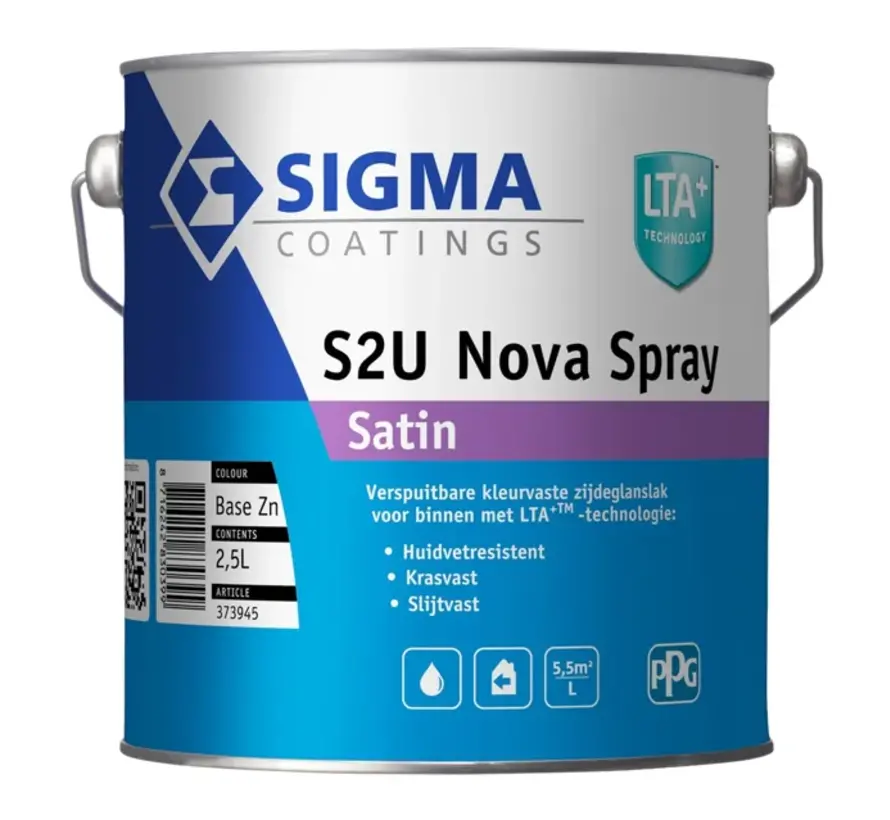 Sigma S2U Nova Spray Satin | Verspuitbare Zijdeglans Lakverf Binnen - 2,5 LTR 