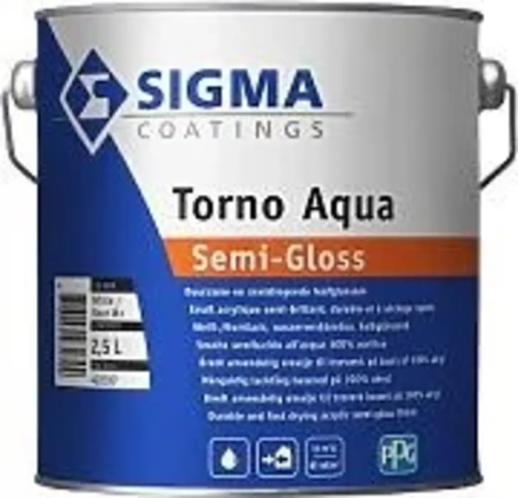 Sigma Torno Aqua Semi-Gloss | Halfglans Lakverf Binnen & Buiten Sigma Torno Aqua Semi-Gloss | Halfglans Lakverf Binnen & Buiten