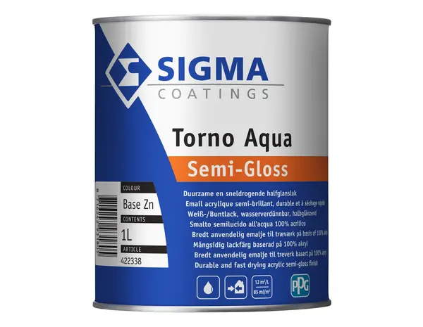 Sigma Torno Aqua Semi-Gloss | Halfglans Lakverf Binnen & Buiten Sigma Torno Aqua Semi-Gloss | Halfglans Lakverf Binnen & Buiten