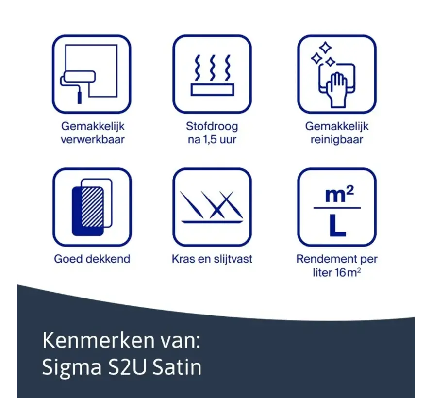 Sigma S2U Satin | Zijdeglans Lakverf Buiten - 1 LTR 