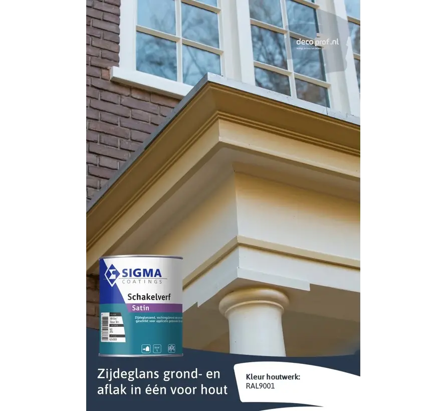 Sigma Schakelverf Satin | Zijdeglans Eén-pot-systeem - 1 LTR 