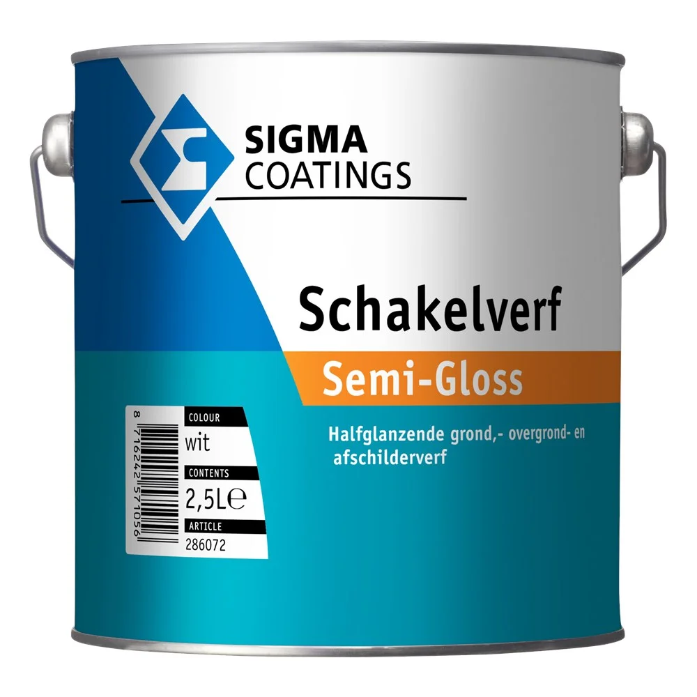 Schakelverf Semi|Gloss | Halfglans Eén|pot|systeem | 2,5 LTR | Wit