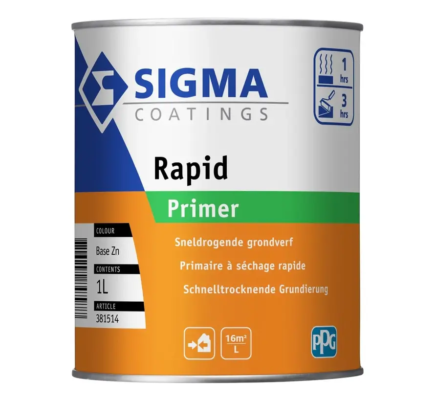 Sigma Rapid Primer | Sneldrogende Grondverf Buiten - 1 LTR 