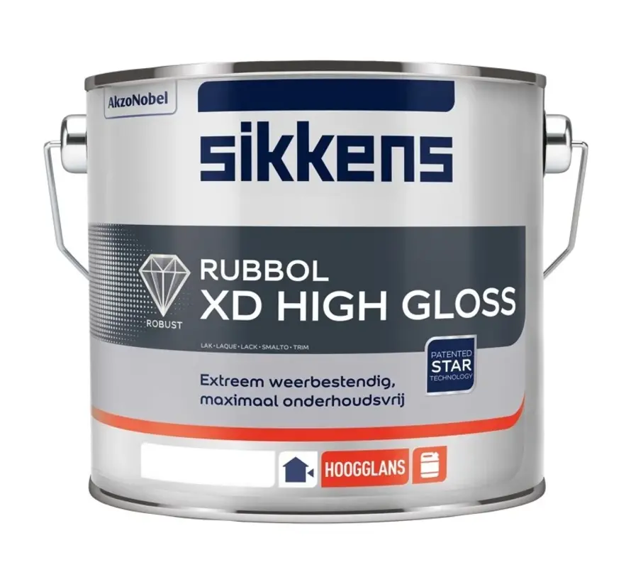 Sikkens Rubbol XD High Gloss | Hoogglans Lakverf Buiten - 1 LTR 