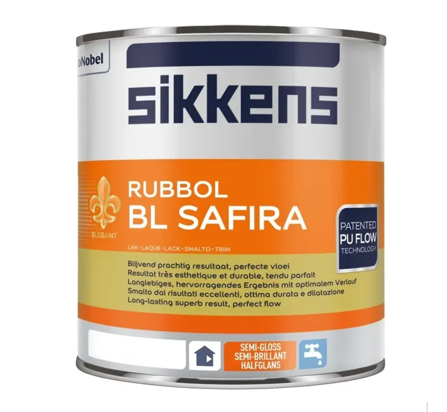 Sikkens Rubbol BL Safira | Halfglans Lakverf Binnen - 1 LTR 