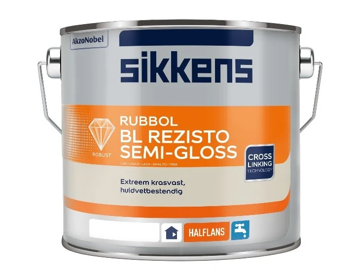 Rubbol BL Rezisto Semi|Gloss | Halfglans Lakverf Binnen | 2,5 LTR | Kleur