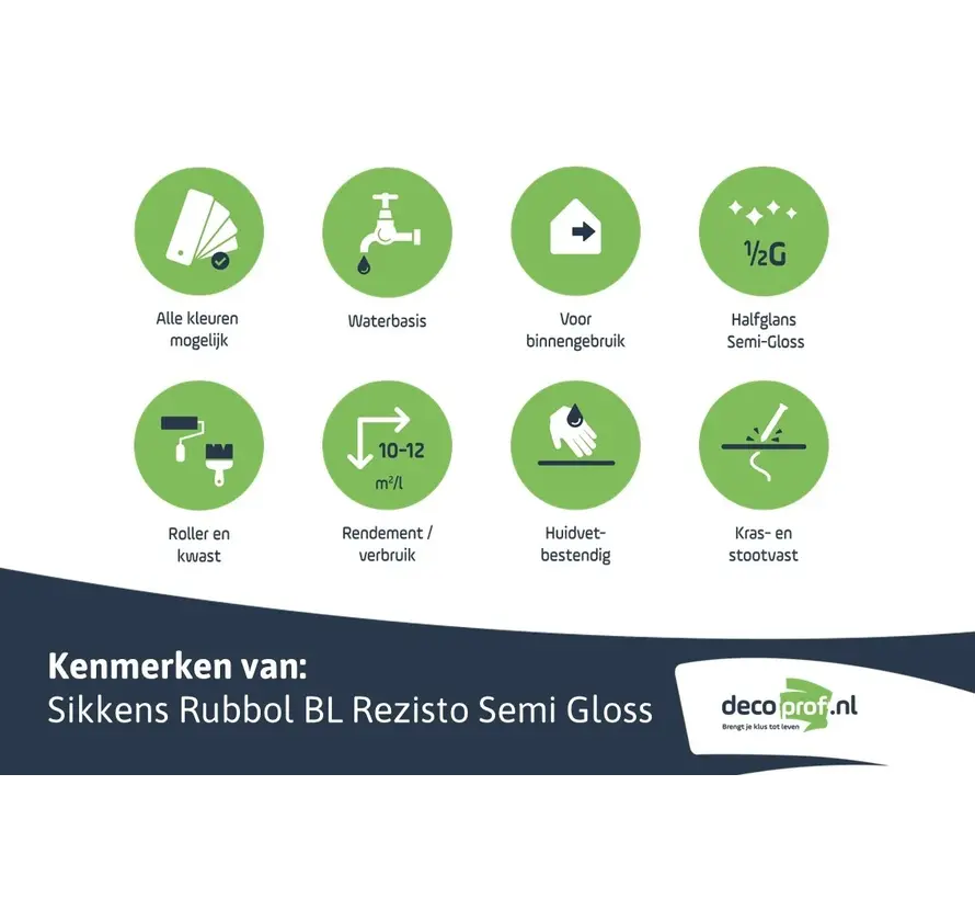 Sikkens Rubbol BL Rezisto Semi-Gloss | Halfglans Lakverf Binnen - 1 LTR 