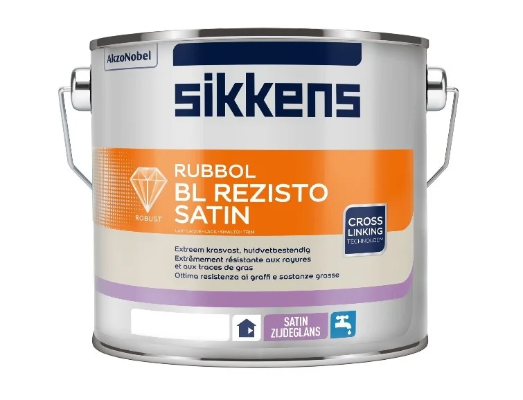 Rubbol BL Rezisto Satin | Zijdeglans Lakverf Binnen | 2,5 LTR | Kleur
