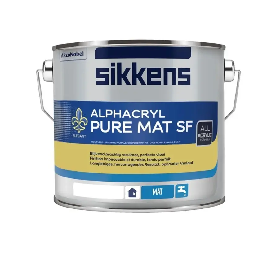 Sikkens Alphacryl Pure Mat SF | Matte Muurverf - 1 LTR 