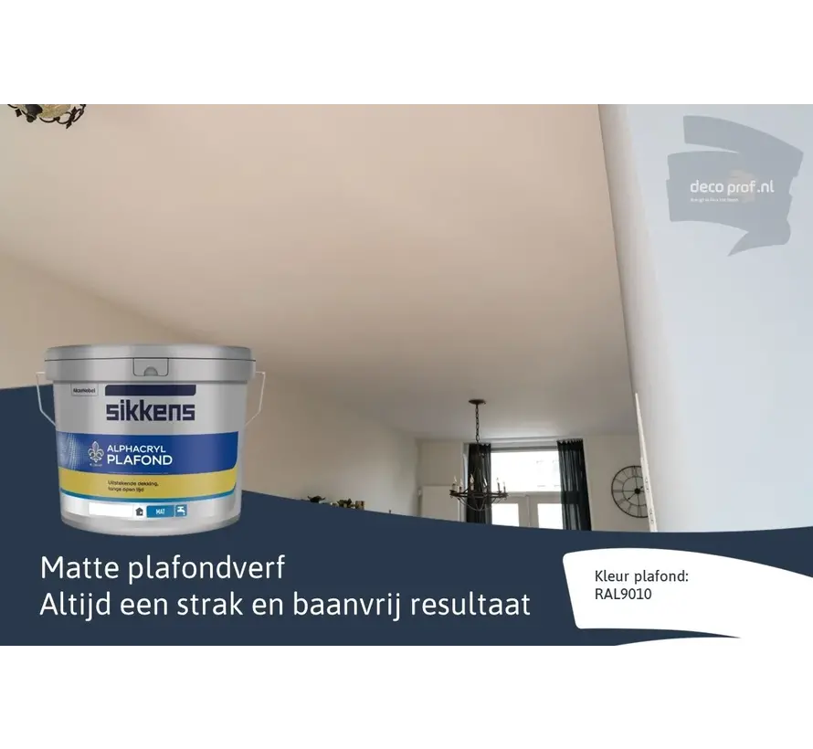 Sikkens Alphacryl Plafond | Matte Plafondverf - 5 LTR 