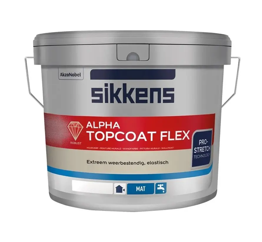 Sikkens Alpha Topcoat Flex | Matte Gevelverf - 10 LTR 