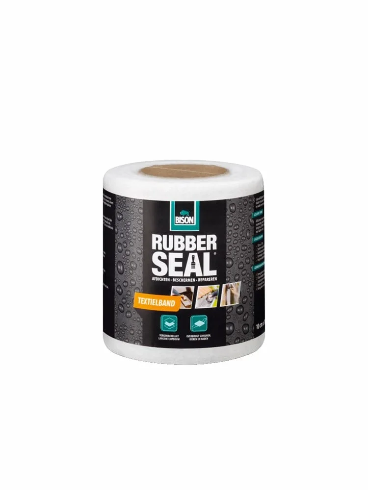 Bison Rubber Seal Textielband - afdichten beschermen en repareren textieltape 10 cm x 10 m werkt goed met Bison Rubber Seal oppervlakken waterdicht maken