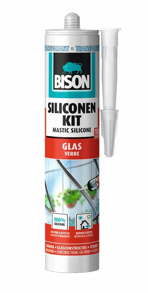 Bison siliconenkit glas transparant 310 ml