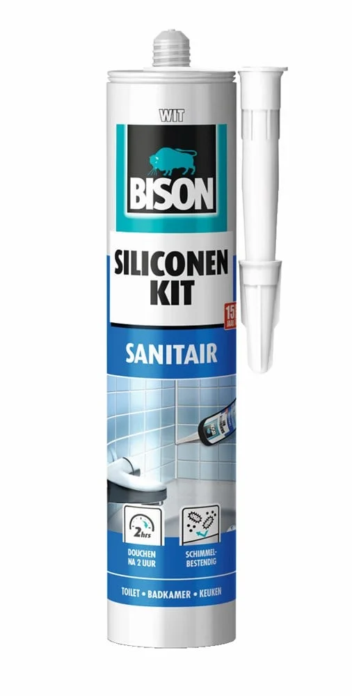 Bison siliconenkit Sanitair grijs 300ml