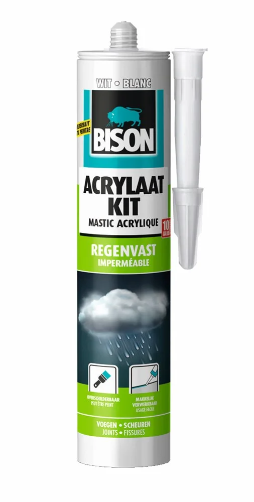 Bison acrylaatkit regenvast wit koker 300 ml