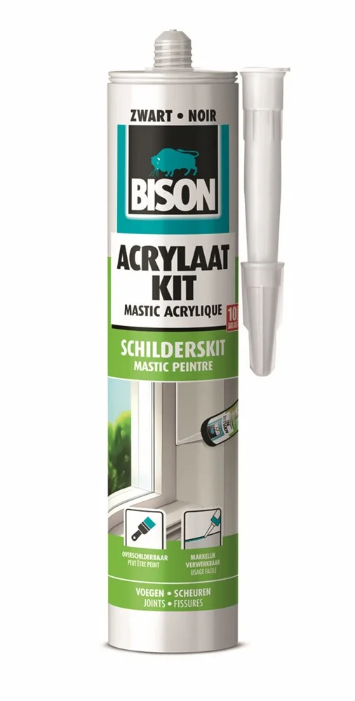 Bison acrylaatkit universeel zwart koker 300 ml