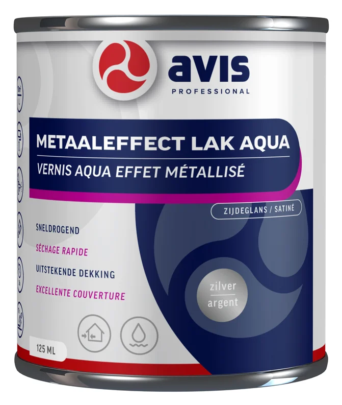 Metaaleffect Lak Aqua | 125 ML | Zilver