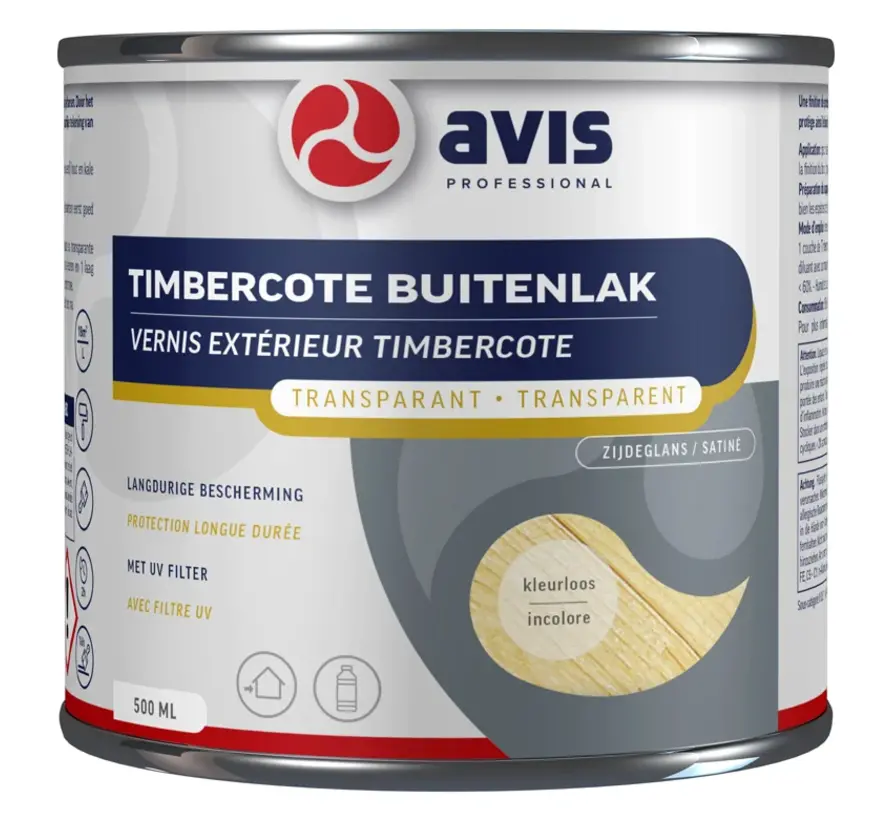 Avis Timbercote Buitenlak Zijdeglans Kleurloos - 500 ML