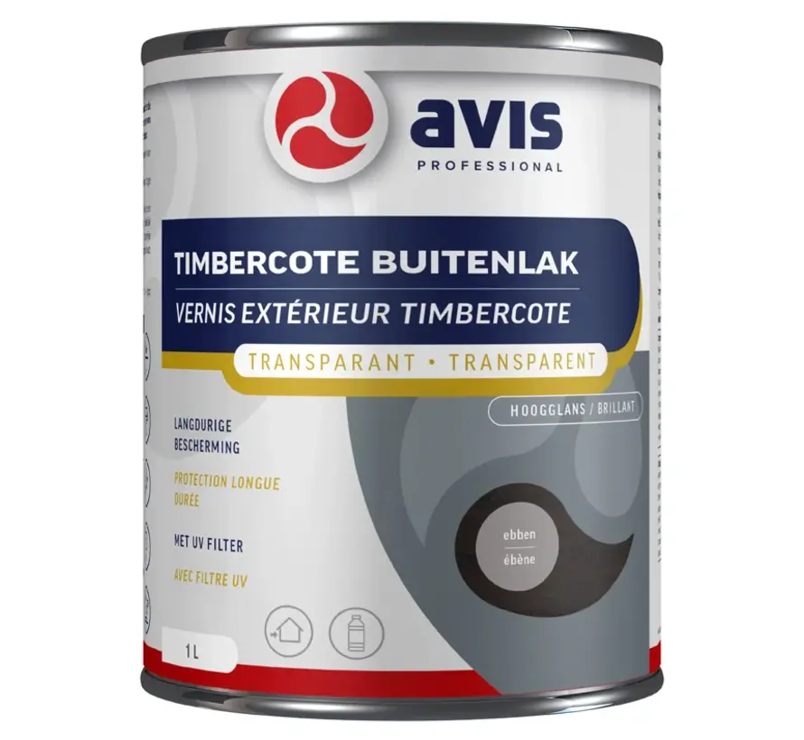 Avis Timbercote Buitenlak Hoogglans Ebben - 1 LTR