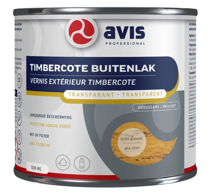 Avis Timbercote Buitenlak Hoogglans Licht Grenen - 500 ML