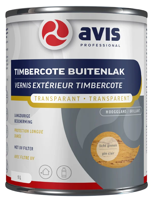 Timbercote Buitenlak Hoogglans Licht Grenen | 1 LTR