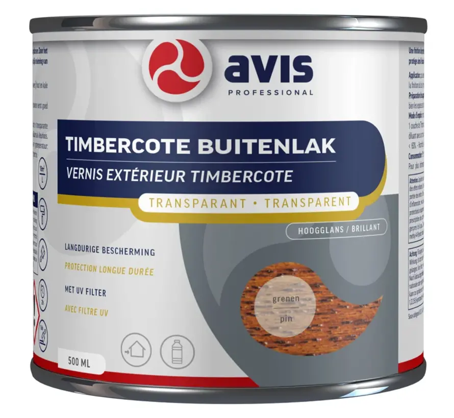 Avis Timbercote Buitenlak Hoogglans Grenen - 500 ML