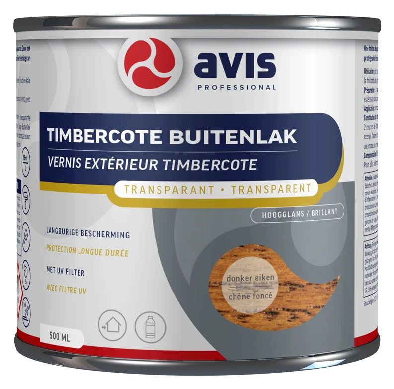 Timbercote Buitenlak Hoogglans Donker Eiken | 500 ML