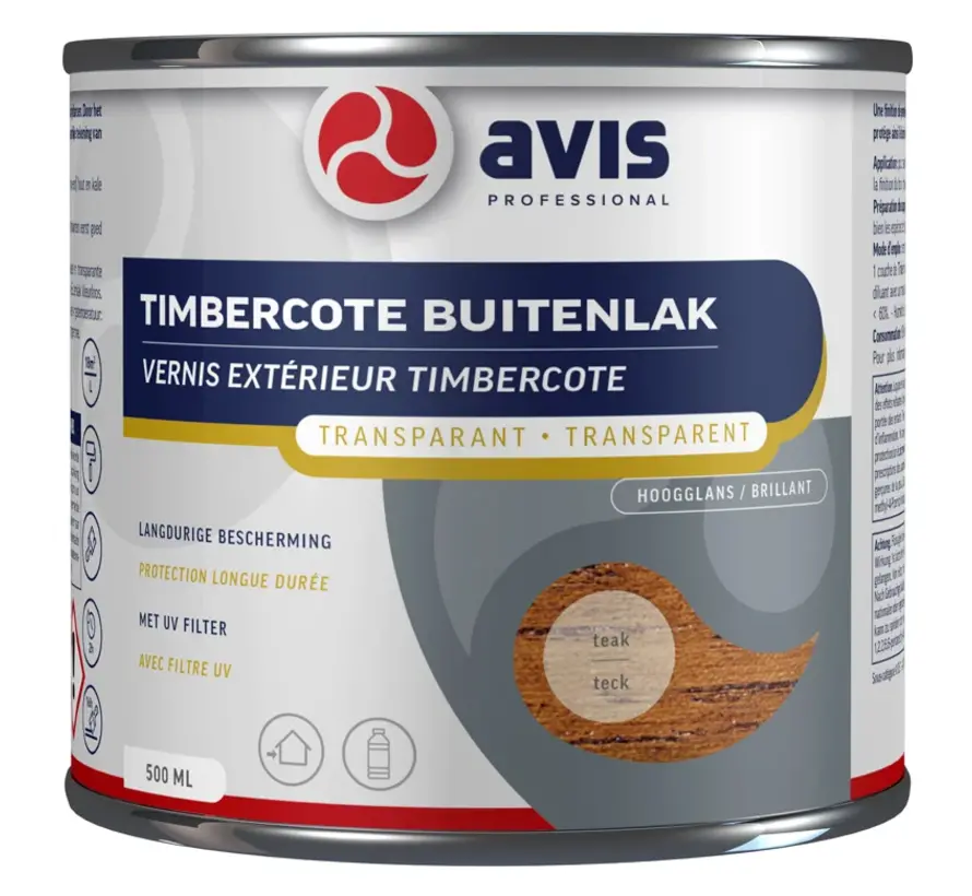 Avis Timbercote Buitenlak Hoogglans Teak - 1 LTR