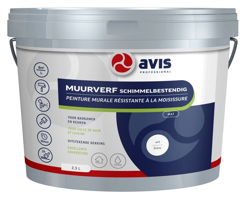 Muurverf Schimmelbestendig | 2,5 LTR | Wit