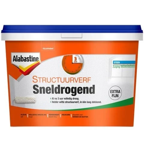 Structuurverf Sneldrogend | 5 LTR | Wit