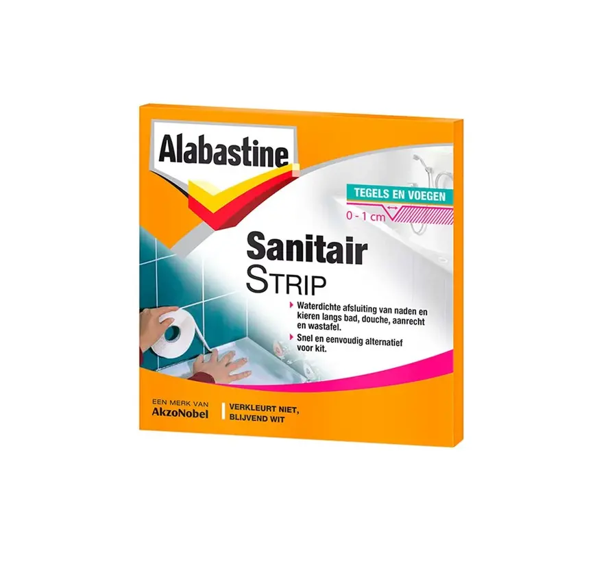 Alabastine Sanitairstrip Wit - 5 MTR