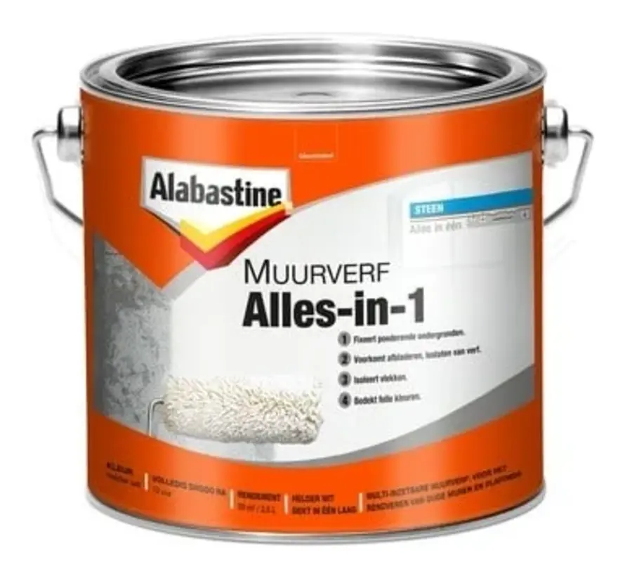 Alabastine Muurverf Alles-in-1 Wit - 2,5 LTR 