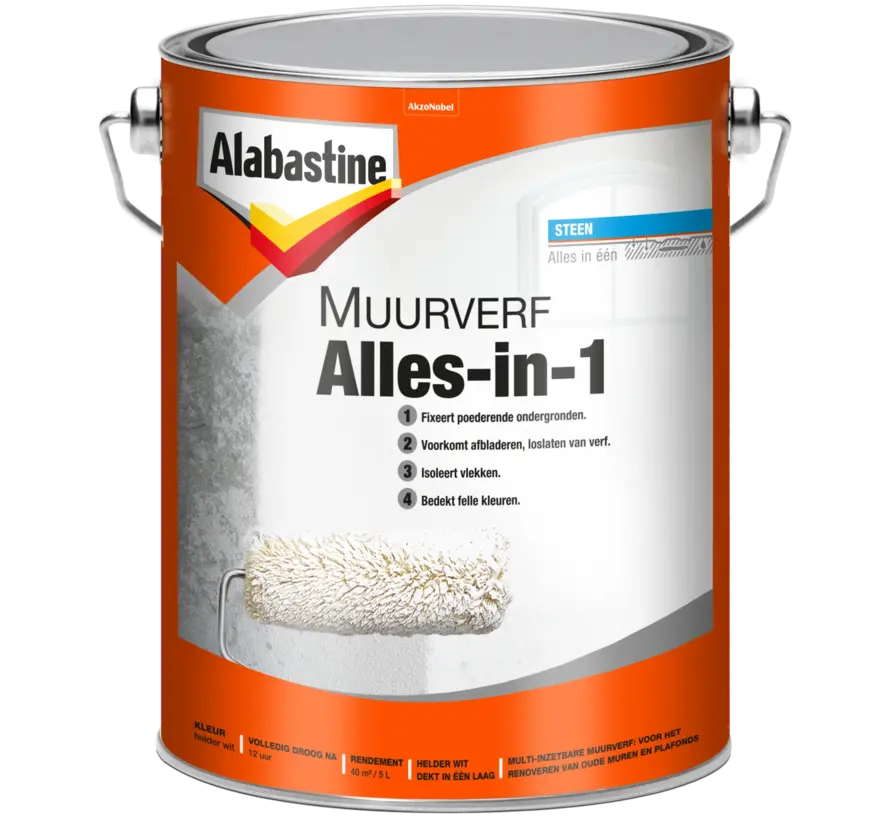 Alabastine Muurverf Alles-in-1 Wit - 2,5 LTR 