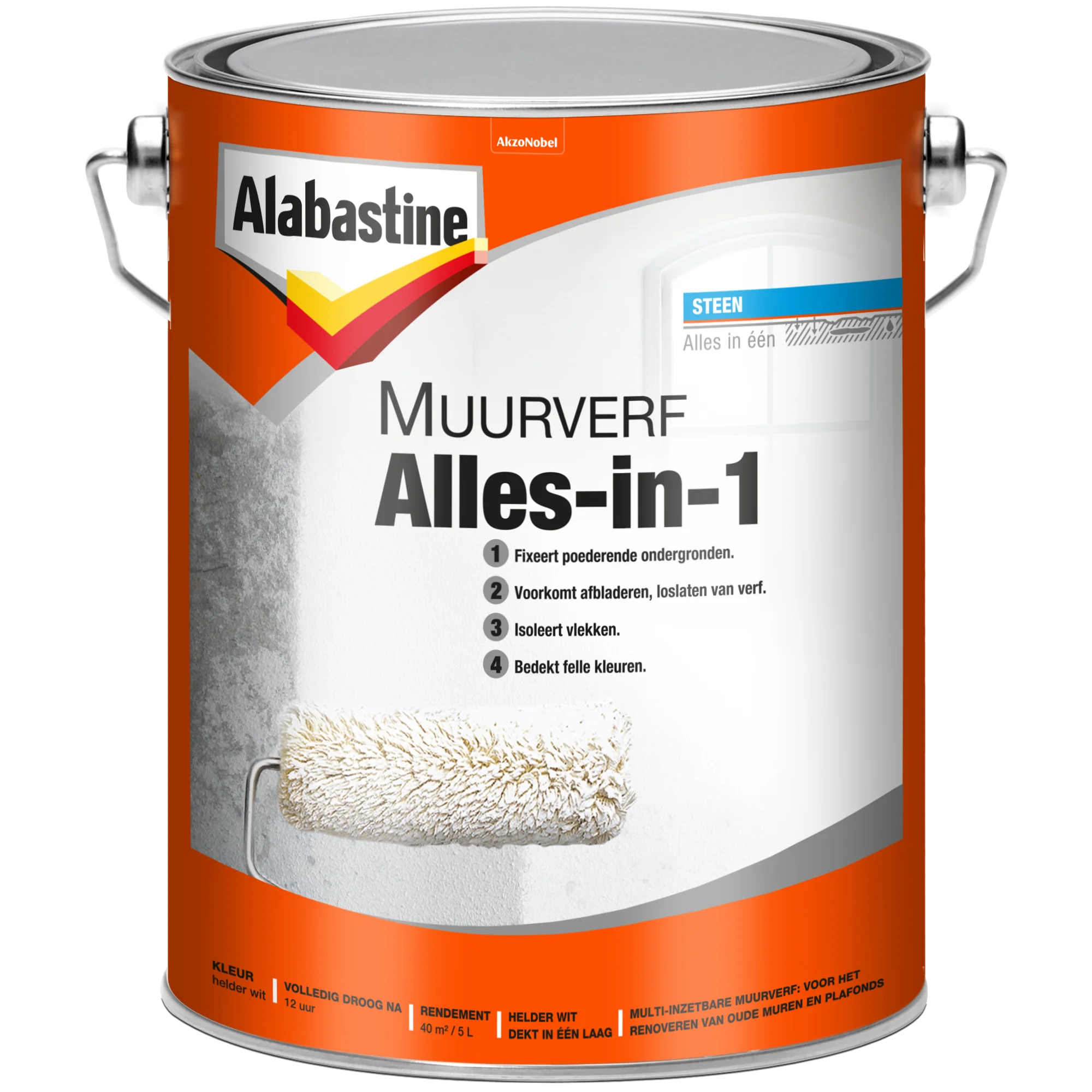 Alabastine muurverf Alles-in-1 wit mat 5 liter