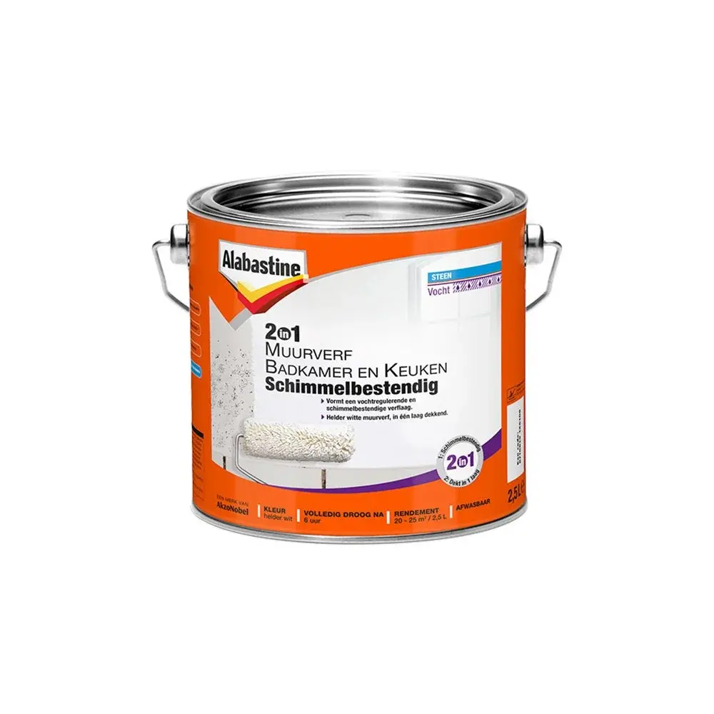 Alabastine 2in1 Muurverf Badkamer En Keuken Alabastine 2in1 Muurverf Badkamer En Keuken