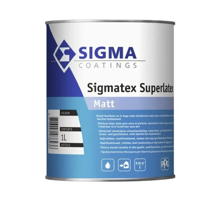 Sigma Sigmatex Superlatex Matt | Matte Muurverf en Plafondverf - 1 LTR 