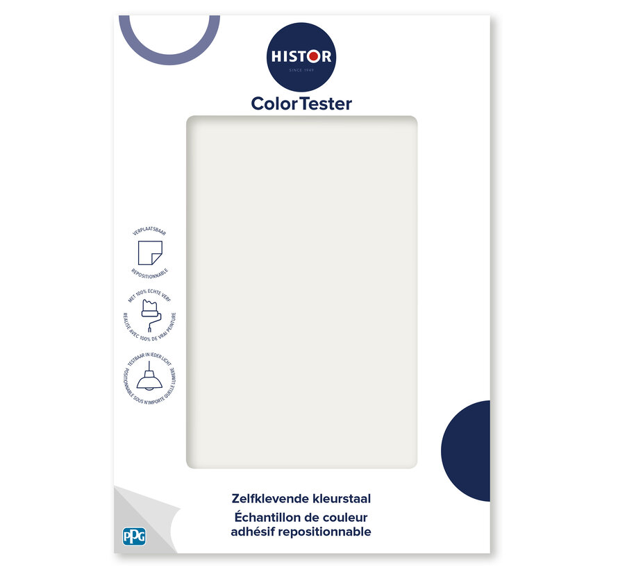 Kleurstaal Histor Colortester RAL9016 | Zelfklevende Kleurstaal - A5 Formaat