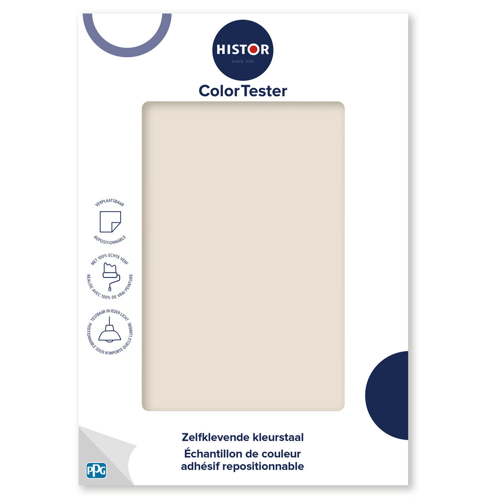 Kleurstaal Histor Colortester RAL9001 | Zelfklevende Kleurstaal Kleurstaal Histor Colortester RAL9001 | Zelfklevende Kleurstaal