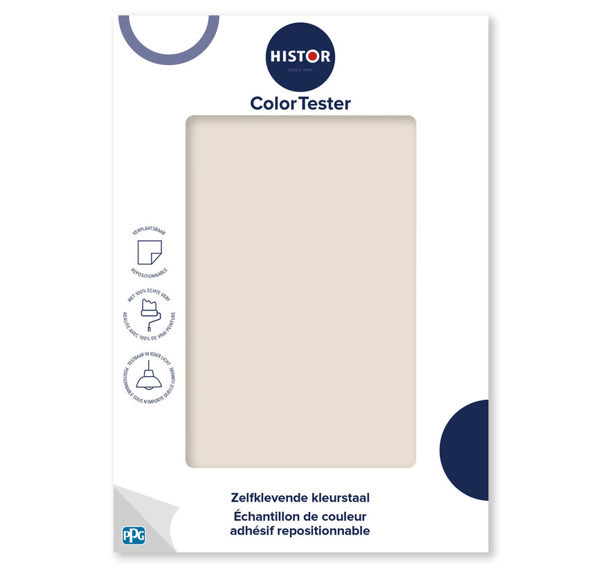 Kleurstaal Histor Colortester RAL9001 | Zelfklevende Kleurstaal - A5 Formaat